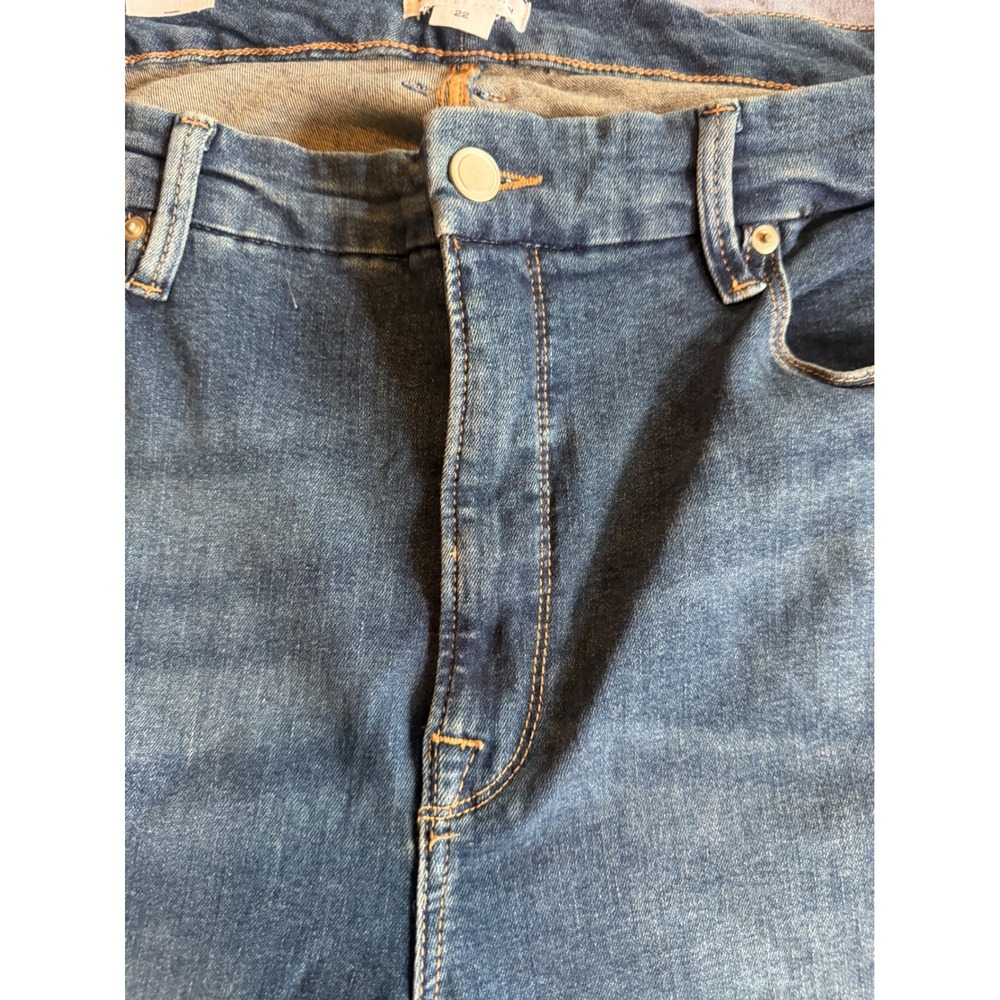 Good American Good Legs Straight High Rise Jeans Blue Size 22 GL5873T NWT Blue - Picture 6 of 10